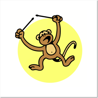 Monkey Drummer Posters and Art